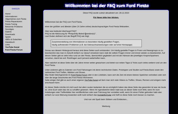 Vorschau von www.nierenspender.de, FAQ zum Ford Fiesta