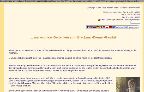 Vorschau von www.belkaplan.de, Diemer, Emil Joseph und das Blackmar-Diemer-Gambit