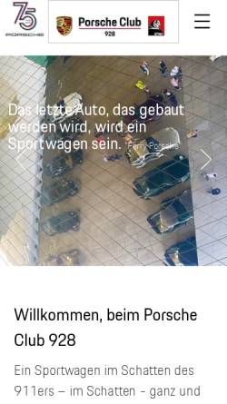 Vorschau der mobilen Webseite www.porsche-club-928.de, Porsche Club 928