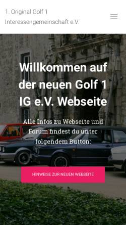 Vorschau der mobilen Webseite golf1-ig.de, Golf I IG e.V.