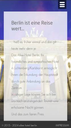 Vorschau der mobilen Webseite www.allee-hotel-berlin.de, Allee-Hotel