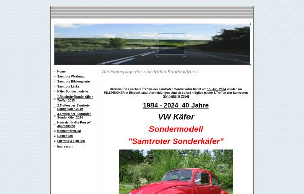 Vorschau von samtroter77.beepworld.de, Die Homepage des Samtroten-Sonderkäfers