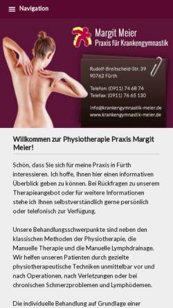 Vorschau der mobilen Webseite www.krankengymnastik-meier.de, Praxis für Krankengymnastik Margit Meier