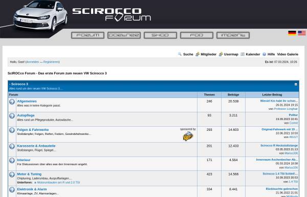 Vorschau von www.scirocco-forum.de, Forum für den VW Scirocco 3