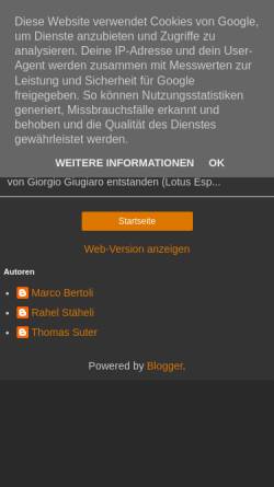 Vorschau der mobilen Webseite www.scirocco.ch, VW Scirocco Club SG, Schweiz