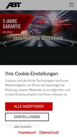 Vorschau der mobilen Webseite www.abt-sportsline.de, Abt Sportsline