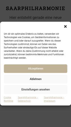 Vorschau der mobilen Webseite www.saarphilharmonie.de, Saarphilharmonie