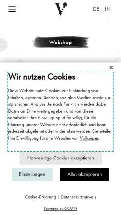 Vorschau der mobilen Webseite www.volksoper.at, Wiener Volksoper