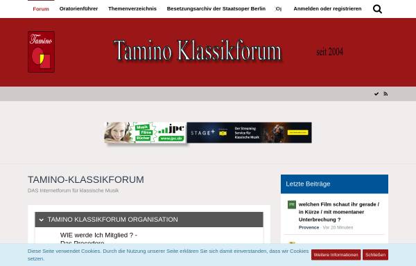 Vorschau von www.tamino-klassikforum.at, Tamino Klassikforum