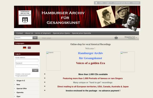 Vorschau von www.vocal-classics.com, Hamburger Archiv für Gesangskunst