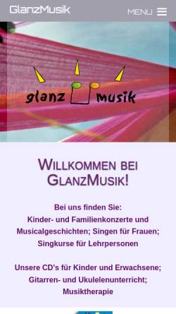 Vorschau der mobilen Webseite www.glanzmusik.ch, Glanzmann, Peter und Karin