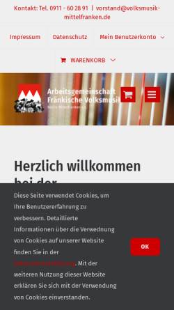 Vorschau der mobilen Webseite www.volksmusik-mittelfranken.de, Fränkische Volksmusik