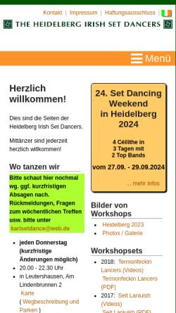 Vorschau der mobilen Webseite www.setdancing.de, Irish Set Dancing