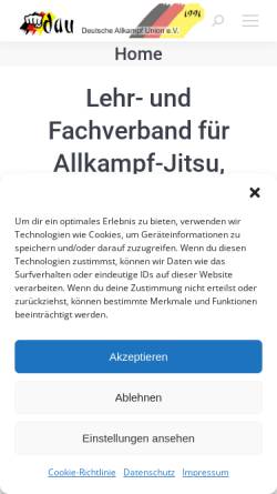 Vorschau der mobilen Webseite deutsche-allkampf-union.de, Deutsche Allkampf - Union e. V.