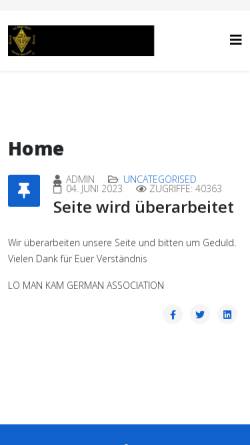 Vorschau der mobilen Webseite lomankam.de, German Lo Man Kam Wing Chun Association