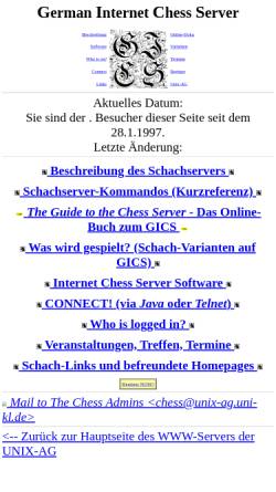 Vorschau der mobilen Webseite www.unix-ag.uni-kl.de, Deutscher Internet-Schach-Server