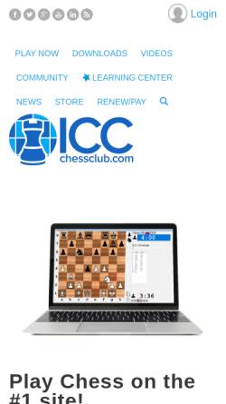 Vorschau der mobilen Webseite www.chessclub.com, Internet Chess Club