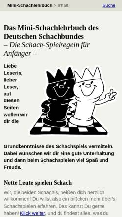 Vorschau der mobilen Webseite www.schach-bremen.de, Mini-Schachlehrbuch