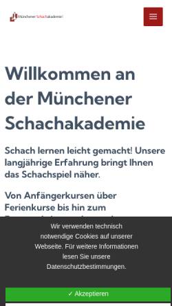 Vorschau der mobilen Webseite www.mucschach.de, Münchener Schachakademie