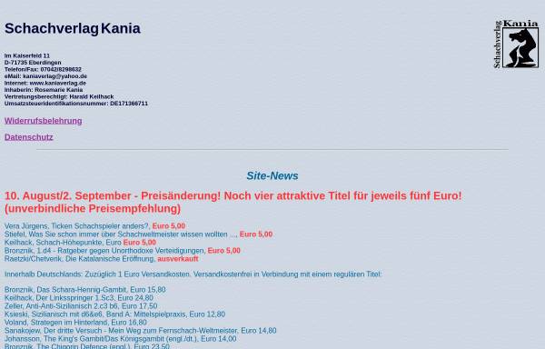 Vorschau von www.kaniaverlag.de, Schachverlag Kania, Harald Keilhack