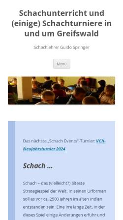 Vorschau der mobilen Webseite www.schachschule-greifswald.de, Schachschule Greifswald