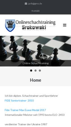 Vorschau der mobilen Webseite www.onlineschachtraining.de, Schachtraining Srokowski