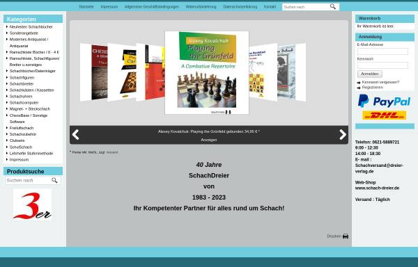 Vorschau von www.schach-dreier.de, Schachverlag Dreier, Reinhold Dreier