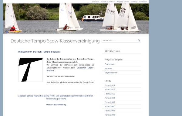 Vorschau von www.tempo-scow.de, Deutsche Tempo-Scow-Klassenvereinigung