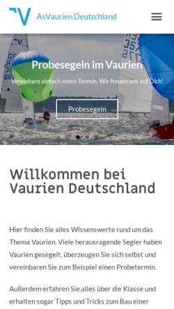 Vorschau der mobilen Webseite www.vaurien.de, Deutsche Vaurien Klassenvereinigung