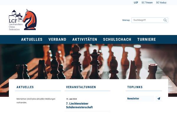 Vorschau von www.schach.li, Liechtensteiner Schachverband