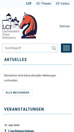 Vorschau der mobilen Webseite www.schach.li, Liechtensteiner Schachverband