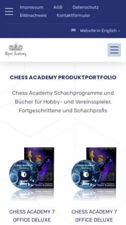 Vorschau der mobilen Webseite www.chessacademy.de, Chess Academy Software