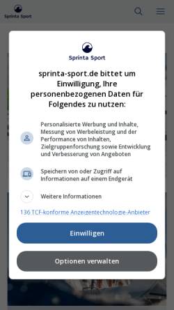 Vorschau der mobilen Webseite www.sprinta-sport.de, Sprinta Sport