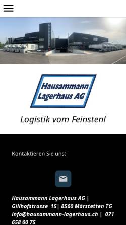 Vorschau der mobilen Webseite www.hausammann-lagerhaus.ch, Hausammann Lagerhaus AG