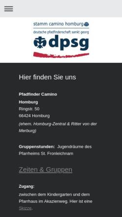 Vorschau der mobilen Webseite www.dpsg-homburg-zentral.de, DPSG Pfadfinderschaft St. Georg Stamm Homburg Zentral