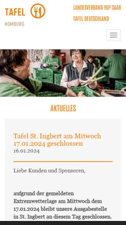 Vorschau der mobilen Webseite www.homburger-tafel.de, Homburger Tafel e.V.