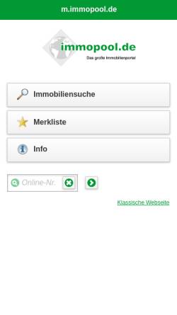 Vorschau der mobilen Webseite www.immopool.de, VR-Immobilien GmbH