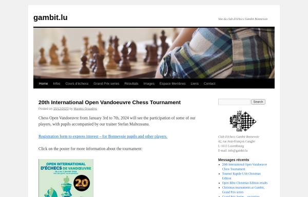 Vorschau von www.gambit.lu, Schachclub Gambit Luxemburg-Bonnevoie