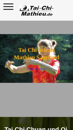 Vorschau der mobilen Webseite tai-chi-saar.de, Tai Chi Schulen Bernd und Margareta Mathieu