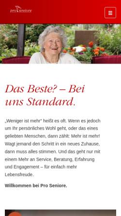 Vorschau der mobilen Webseite www.pro-seniore.de, Pro Seniore Consulting und Conception AG