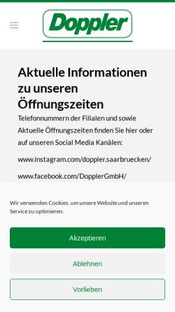 Vorschau der mobilen Webseite www.doppler-online.com, E. Doppler GmbH Gesellschaft für Medizin-, Orthopädie- und Rehabilitationstechnik Dudweiler