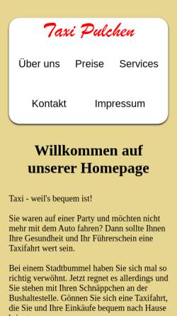 Vorschau der mobilen Webseite www.taxipulchen.de, Taxi Pulchen