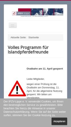 Vorschau der mobilen Webseite ipzv-lippe.de, IPZV Lippe e.V.