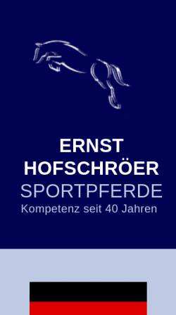 Vorschau der mobilen Webseite www.hofschroeer.com, Ernst Hofschröer Sportpferde