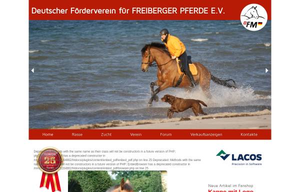 Vorschau von www.freiberger-pferde.de, Deutscher Förderverein für Freiberger Pferde e.V.