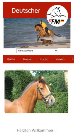 Vorschau der mobilen Webseite www.freiberger-pferde.de, Deutscher Förderverein für Freiberger Pferde e.V.