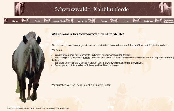 Vorschau von www.schwarzwaelder-pferde.de, Schwarzwälder Pferde
