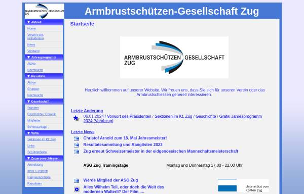 Vorschau von www.asg-zug.ch, Armbrust Schützen Gesellschaft, Zug
