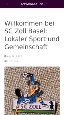 Vorschau der mobilen Webseite sczollbasel.ch, SC ZOLL BASEL Abteilung Bowling