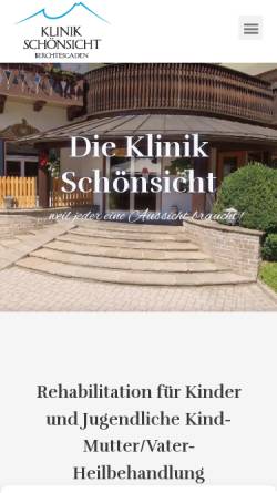 Vorschau der mobilen Webseite www.klinikschoensicht.de, Kinder-Rehaklinik Schönsicht